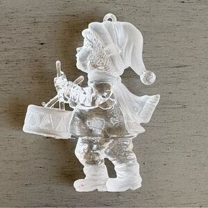 VTG Little Drummer Boy Clear Plastic Ornament Christmas Holiday 3 Inch